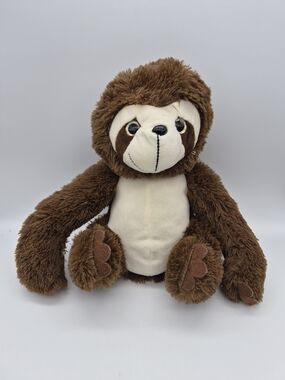 Plush Brown Sloth Stuffed Animal - Soft Brown & Cream Cuddly Toy
